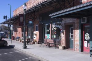 Downtown Lincoln brick store fronts